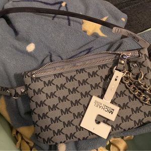 Michael Kors Fanny Pack that is grey and blue